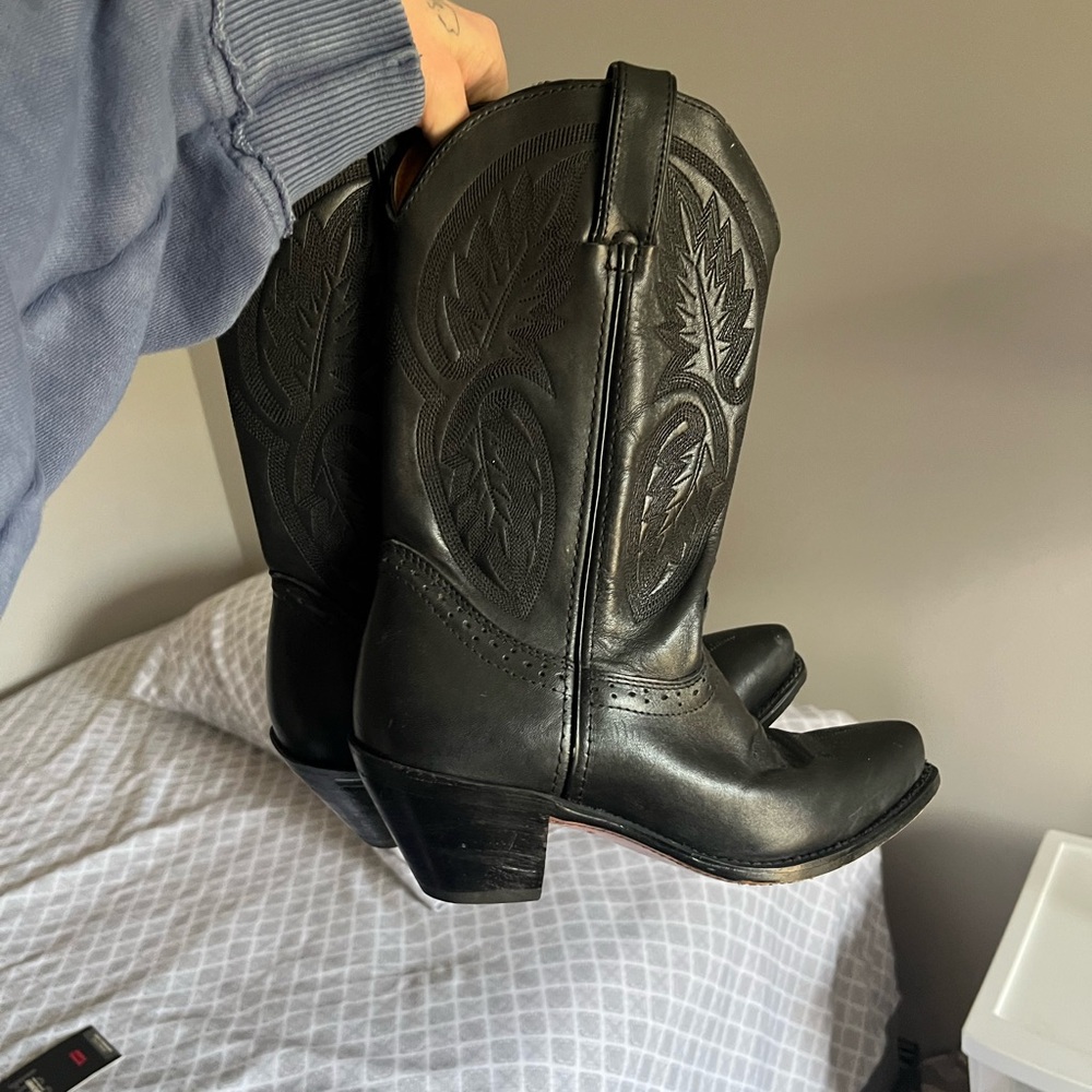black cowboy boots
